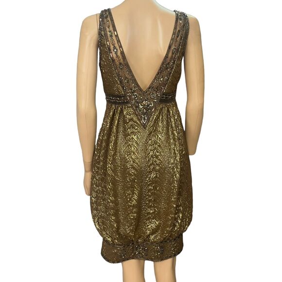 NEW Y2K Sue Wong Nocturne Beaded Cocktail Dress Fairy Whimsigoth Crinkle - Picture 8 of 14